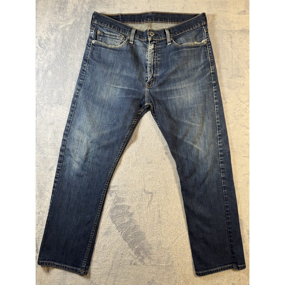 Levis 513 Slim Straight Jeans Mens 34x30 Actual 34x27 Blue Denim 08513-0183